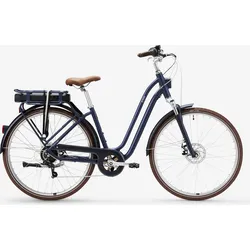 E-Bike City-Bike 28 Zoll Elops 900E niedriger Einstieg dunkelblau stahlblau SM