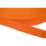 Jajasio PP Gurtband 25mm breit aus Polypropylen, 1.2mm Stark in 41 Farben 11 - orange 6 Meter