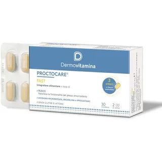 Dermovitamina Proctocare Fast Integratore per Emorroidi 30 pz Compress