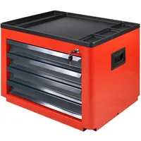 ADB Schrank-Aufsatz rot, anthrazit 4 Schubladen 61,0 x 45,0 x 95,0 cm