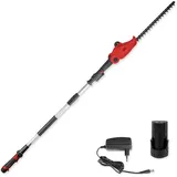 WALTER Li-Ion Akku-Heckenschere 12V - Teleskop-Verlängerung 188-235 cm - 450 mm Klingenlänge - Schwenkbarer Scherkopf - Inkl. Akku & Ladegerät für präzises Schneiden von Hecken und Sträuchern