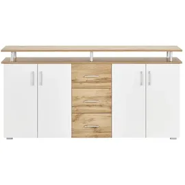 Möbel Kraft Sideboard 178 x 90 x 40 cm Weiß / Mehrfarbig