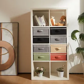 luxuskollektion Aufbewahrungsbox 33,5 x 31,75 x 17,5 cm 4-tlg. grau/schwarz