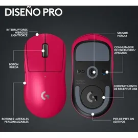 Logitech G PRO X SUPERLIGHT 2 LIGHTSPEED Kabellose Gaming-Maus, West Europa Verpackung, Lightweight, 60g, 8K-Abrufrate, 44K DPI, 5 programmierbare Tasten, USB-C, PC - - Gaming