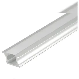 Energmix 2 Meter Aluprofile Alu Schiene Profil für LED Strip Profil mit Milchglas Abdeckung