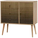 Dmora Kommode Dferrett, Mehrzweckkommode, Schlafzimmerkommode, Schrank mit Schubladen, 90x40h90 cm, Eiche