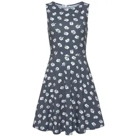 Beachtime Strandkleid Grau/Blau Blumendruck 46
