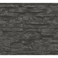 A.S. Création Steintapete 32 cm x 10 m grau/schwarz 707123