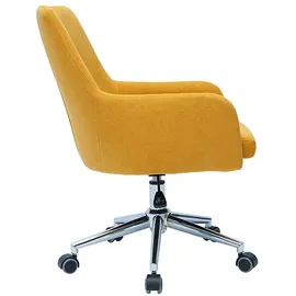 miliboo Design-Bürosessel senfgelb mit Samteffekt SHANA