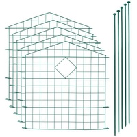 Teichzaun Gitterzaun Steckzaun Oberbogen spitz 11tlg Set Grün 5 Zaun Elemente