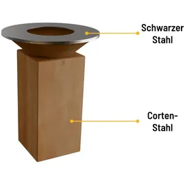 Ofyr Feuerplatte Ø 75 cm Stahl braun