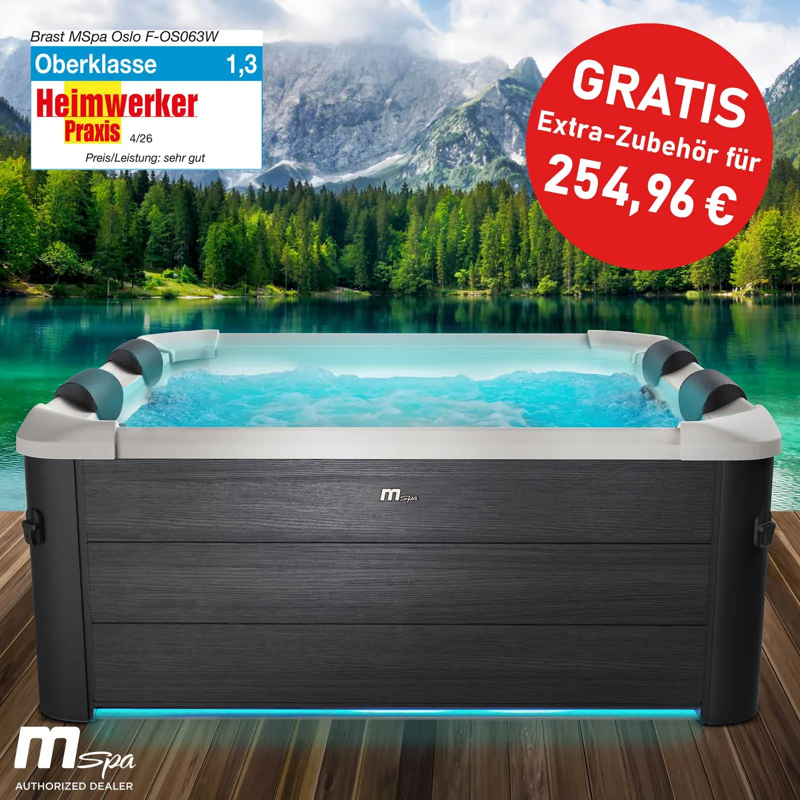BRAST Mspa Whirlpool OSLO Maxi Set 6 Personen mit LED