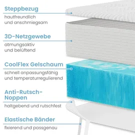 eloneo Gel Topper Matratzenauflage 120 x 200 cm weiß