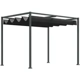 Outsunny Pergola Schwarz, Metall Kunststoff, 213x221x298 cm, - Sichtschutz, Pavillons & 298Lx213Wx221Hcm -