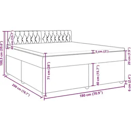 vidaXL Boxspringbett 180 x 200 cm Braun