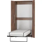 BIM Furniture Wandbett Schrankbett Teddy 90x200 cm Bettschrank, Vertikal Wandklappbett, Schrank mit integriertem Klappbett, Funktionsbett inkl. Lattenrost (Craft Tobaco)