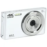 Digitale Videokamera 4K 44MP Full HD 2,8-Zoll-Bildschirm 16-Fach Digitalzoom-Kamera Stoßfester HD-Videokamera-Camcorder für die Fotografie (Silber)