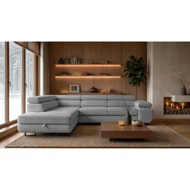 storez24 Eckcouch Textil 3-Sitzer Grau
