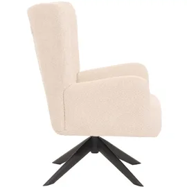 Mendler Lounge-Sessel HWC-N65 Chenille 75 x 99 x 75 cm creme-beige drehbar