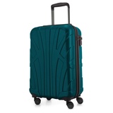 suitline - Handgepäck Hartschalen-Koffer Koffer Trolley Rollkoffer Reisekoffer, TSA, 55 cm, ca. 34 Liter, 100% ABS Matt, Aquagrün