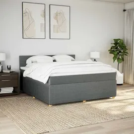 vidaXL Boxspringbett 180 x 200 cm Dunkelgrau