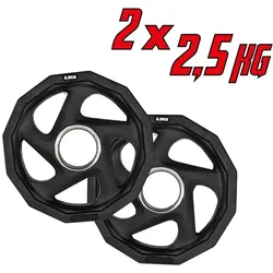 Gummierte Hantelscheiben 50mm - 2,5 kg Set 2Stk.