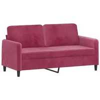 vidaXL 2-Sitzer-Sofa Weinrot 140 cm Samt