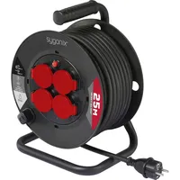 Sygonix SY-10236129 Kabeltrommel 25m Schwarz Schutzkontakt-Stecker