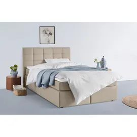Home Affaire Boxbett HOME AFFAIRE "Ovalo", beige (beige, creme), B:154cm L:210cm, Komplettbetten, Boxspringbett, wahlweise mit Bettkasten, in H2, H3 & H4 erhältilich, Topseller