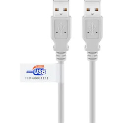 Goobay USB 2.0 Hi-Speed-Kabel mit USB-Zertifikat, Grau, 2m, 2 m, USB A, USB A, U