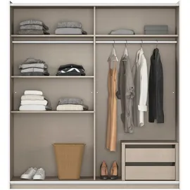 Rauch Schwebetürenschrank RAUCH "Kleiderschrank Schrank Garderobe SATURN mit 3 Ausstattungsvarianten", weiß (alpinweiß, eiche artisan), B:175cm H:191cm T:59cm, Holzwerkstoff, Schränke, Schwebetürenschrank, 3 verschiedene Ausstattungsvarianten Griffe aus Metall