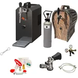 ich-zapfe JET 30 Bierkoffer, 1-leitig Trockenkühler, mit Holzfass, Reinigungsset für und Keg, NC Adapter
