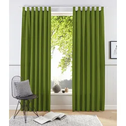 Vorhang MY HOME "Raja" Gr. 6, grün, B:140cm H:295cm, Polyester, Recyceltes Material, Gardinen, 2er-Set, Bestseller, einfarbig, modern, pflegeleichte Mikrofaser
