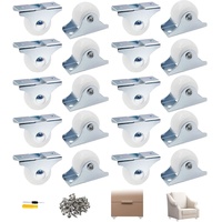 GZkushi 20 Stück Möbelrollen Mini, 25mm Radrollen Gummi, Bockrollen, für Möbel Geräte Ausrüstung, mit 40 Schrauben und 1 Schraubendreher(Weiß)