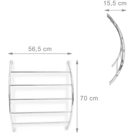 Relaxdays Wand-Handtuchhalter 5 Stangen Silber
