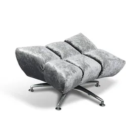 Bretz Hocker Hangout Stoff Silber