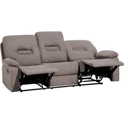 3-Sitzer Sofa Polsterbezug taupe verstellbar BERGEN