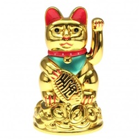 Div 2 x Winkekatze Maneki Neko Katze Winkende japanisch 11cm Glücksbringer Kunststoff 802050