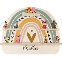 Kidsmood - Tonie Regal personalisiert mit Namen | Kinderzimmer Wandregal inkl. Metallplättchen für Tonie Figuren & Aussparung für Musikbox | Tonieregal für Mädchen & Jungen