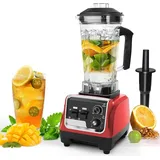 7Magic Hochleistungsmixer, Profi Smoothie Maker 1600W 2L, für die Küche mit, Standmixer Profi Mixer Blender mit variabler Geschwindigkeit, 32,000... - Rot