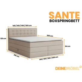 Deine Möbel 24 SANTE 160 x 200 cm H3 Beige/Grau/Schwarz