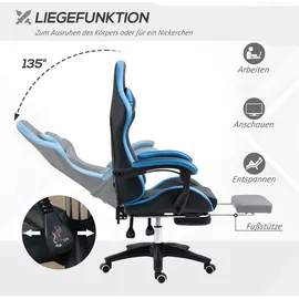 Vinsetto Gaming Stuhl Schwarz Blau