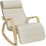 Songmics Schaukelstuhl beige braun Stoff
