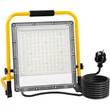OUSIDE 150W LED Baustrahler mit Stativ, 4 m Gummileitung mit Schuko-Stecker, IP66 Wasserdicht Arbeitsscheinwerfer, 6500K, 15000 LM, für Baustellen, Trockenbauarbeiten, Hausrenovierungen