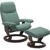 Stressless Relaxsessel STRESSLESS Consul Sessel Gr. Leder PALOMA, Classic Base Wenge, PlusTMSystem-Gleitsystem-Rela x funktion-Drehfunktion-Kopfstützenverstellung-Rückteilverstellung, B/H/T: 72 cm x 94 cm x 70 cm, grün (aqua green paloma) Lesesessel und Relaxsessel