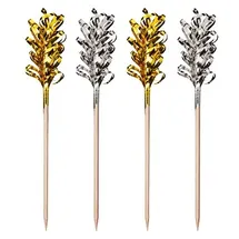 Papstar Deko-Picker 10,5 cm "Frills" gold / silber