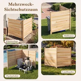 Costway Zaunpfahl 19 x 114 cm Weiß/Kunststoff
