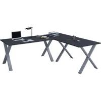 VCM Eckschreibtisch Lona Schwarz