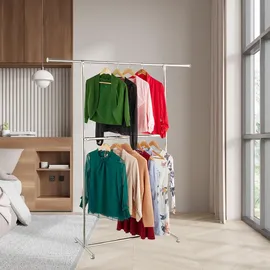 Relaxdays Kleiderständer 182 x 171 x 42 cm silber