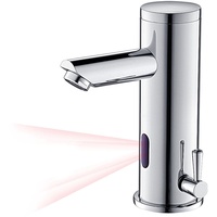 Auralum Badarmatur Wasserhahn mit Infrarot Sensor fürs Bad Waschbeckenarmatur mit Sensor fürs Badezimmer